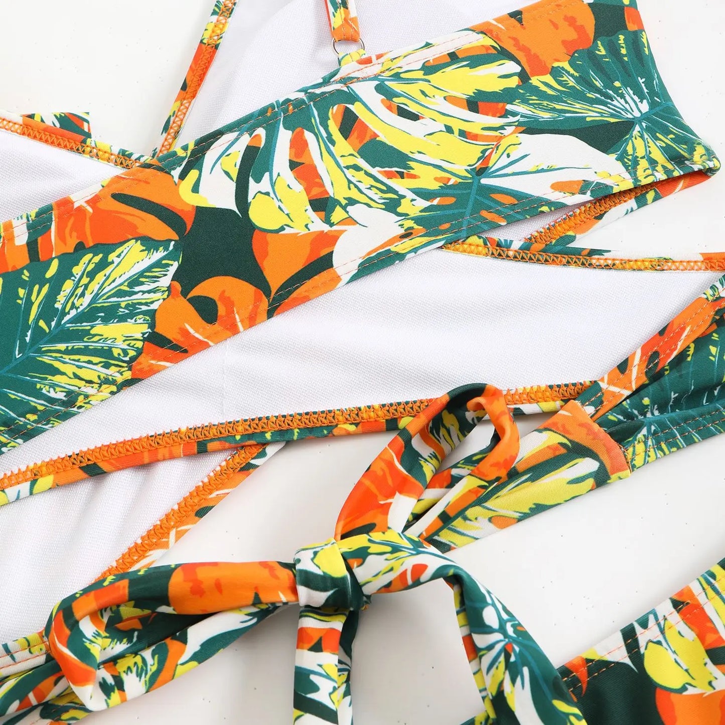 Women's Floral Print Two-Piece Bikini Set — High Waist Sexy Ruffled Swimsuit
