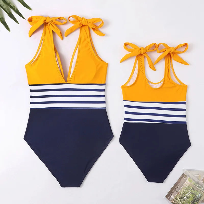 Family Matching Swimsuit — Mom & Daughter Tie-Dye Bikini Set