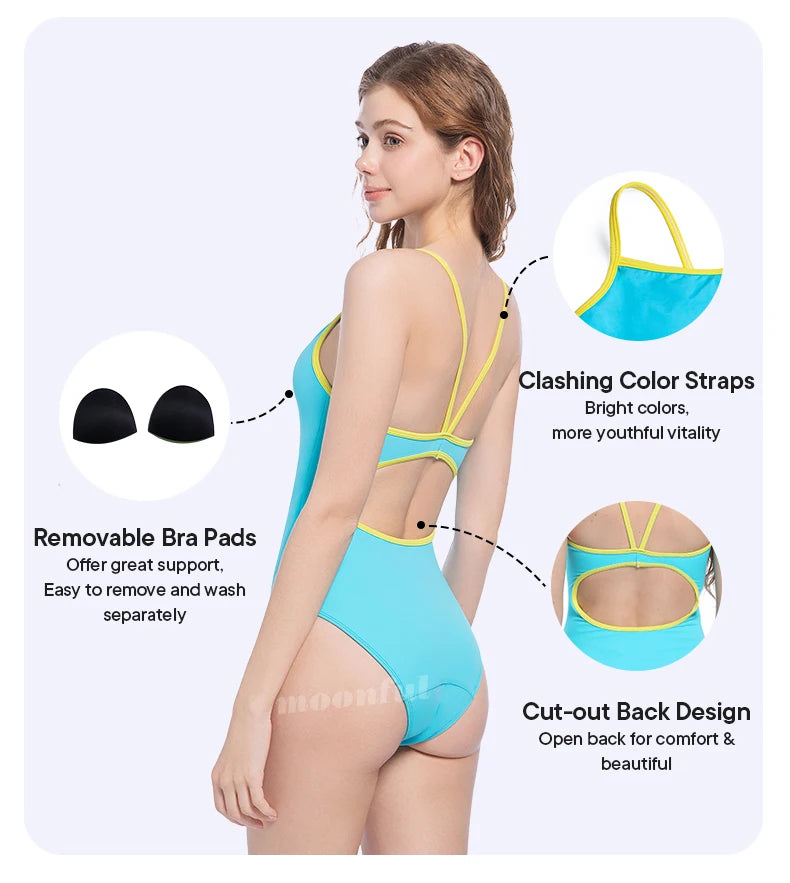 Teen Period One-Piece Swimsuit — Leak-Proof Menstrual Swimwear for Girls