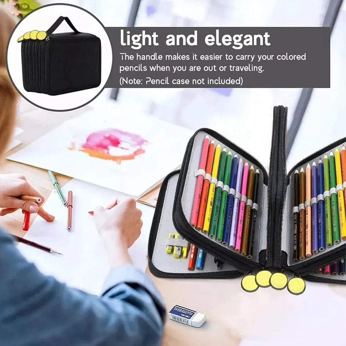 72 Holes Four Layers Pencil Case — Large Capacity Kawaii Pen Storage Bag