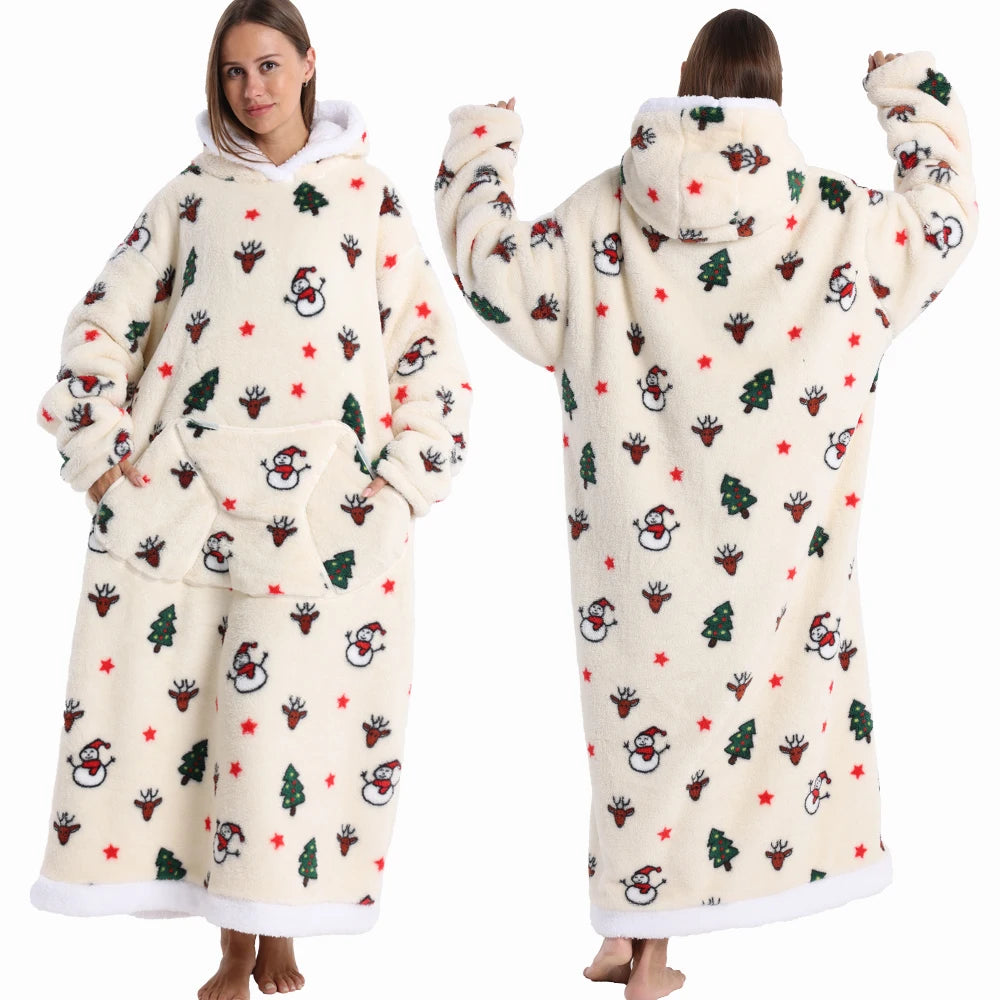 Cartoon Wearable Blanket Hoodie for Adults