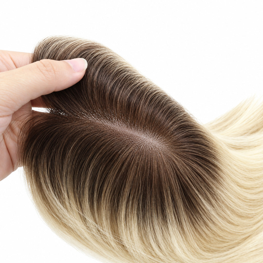 Straight Clip-In Hair Topper with Lace Base – 12 Inch