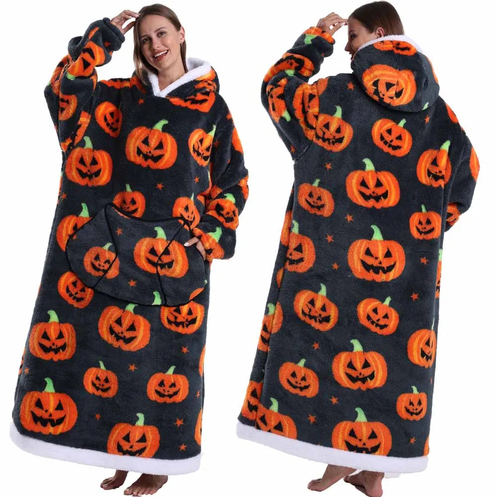 Cartoon Wearable Blanket Hoodie for Adults
