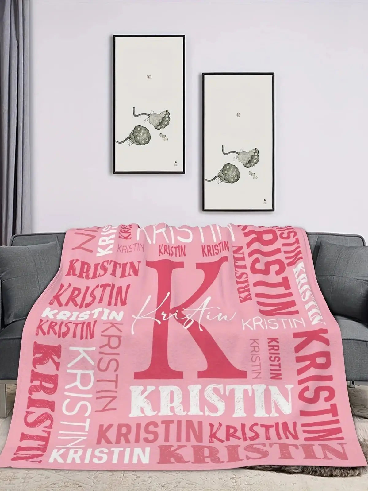 Personalized Name Flannel Blanket For Girls And Boys Customized Soft Baby Blanket For Bed Sofa Picnics Travel Birthday Gift