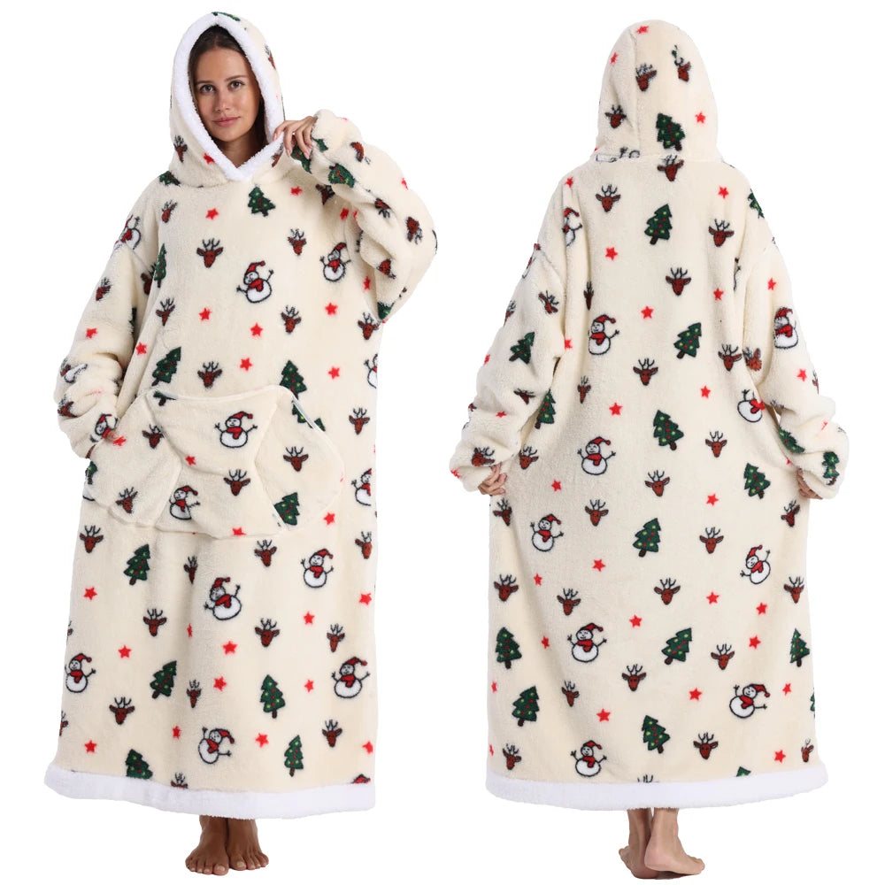 Cartoon Wearable Blanket Hoodie for Adults