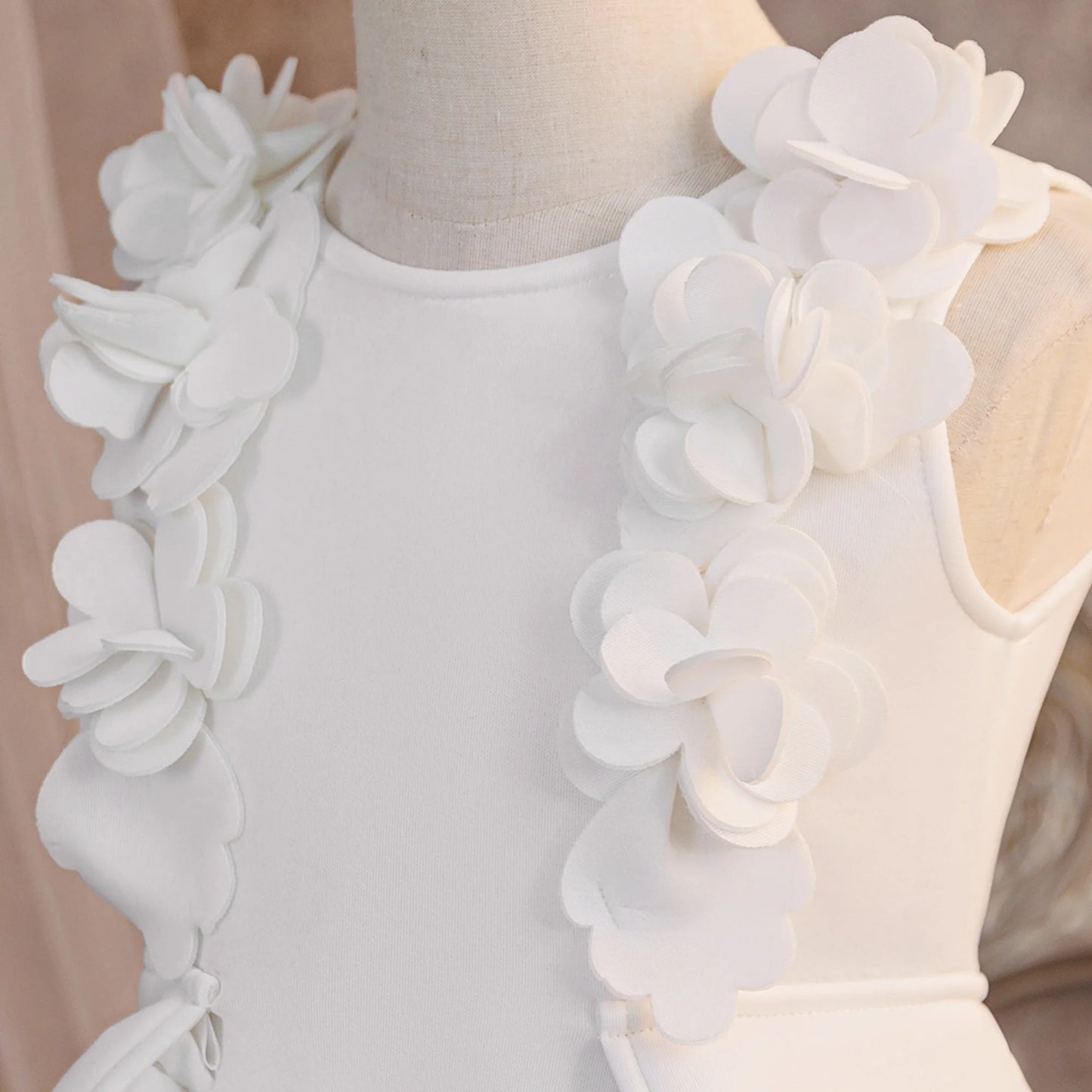 Fashion Baptism Bridesmaid Girls Dress Elegant Flower Birthday Party Princess Prom Dresses Girl Bow Wedding Pageant Evening Gown
