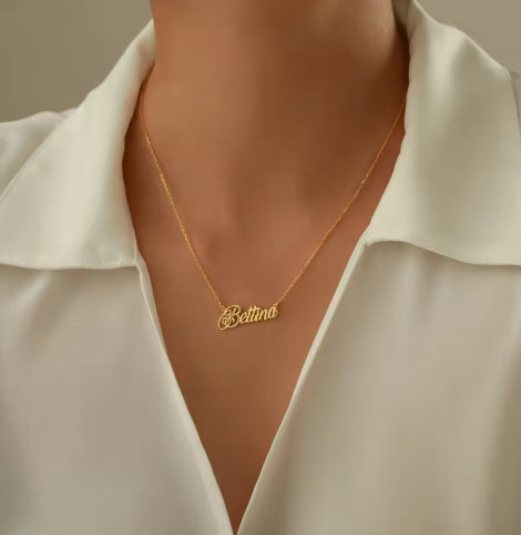 Collar Personalizado de Acero Inoxidable con Nombre