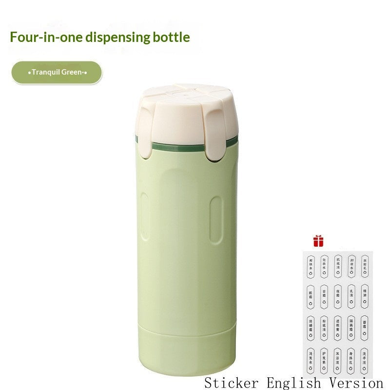 4-in-1 Travel Dispenser Set — Leak-Proof Refillable Bottles for Toiletries
