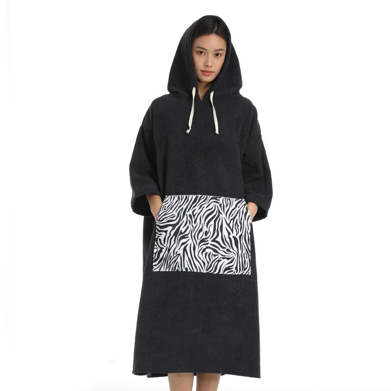 Thickened Microfiber Hooded Hooded Bath Towel Quick-drying Cloak