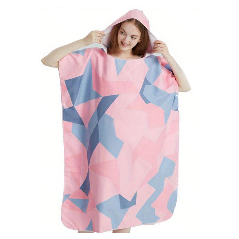 Floral Hooded Laundry Quick-drying Towel Cloak Bathrobe