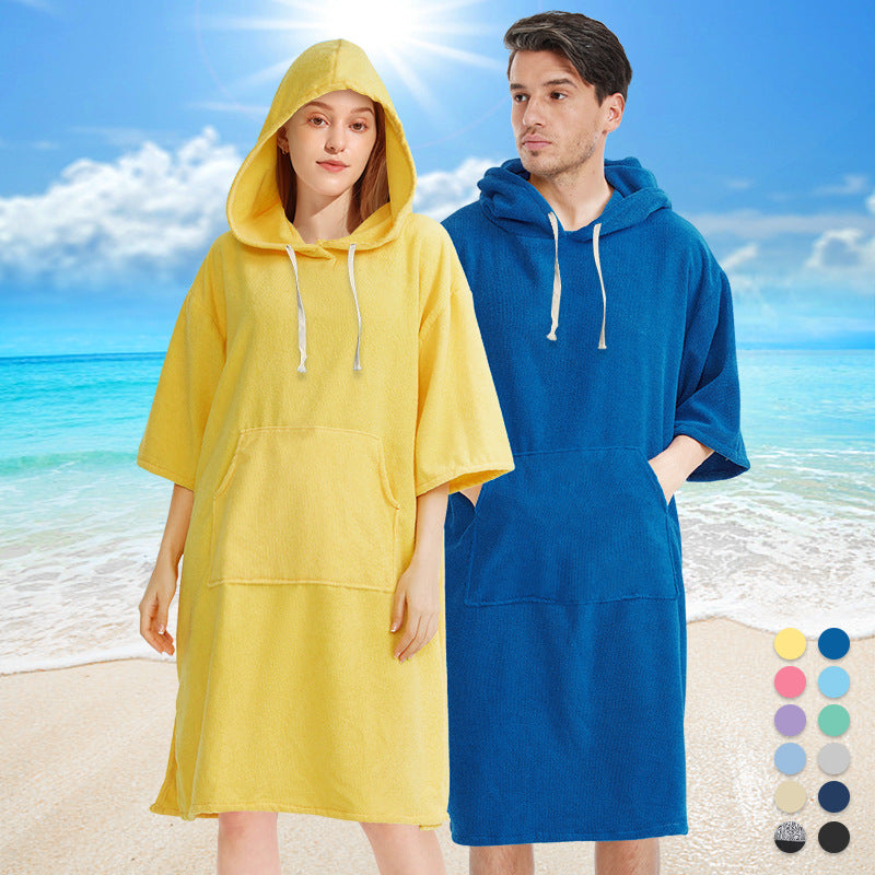 Thickened Microfiber Hooded Hooded Bath Towel Quick-drying Cloak