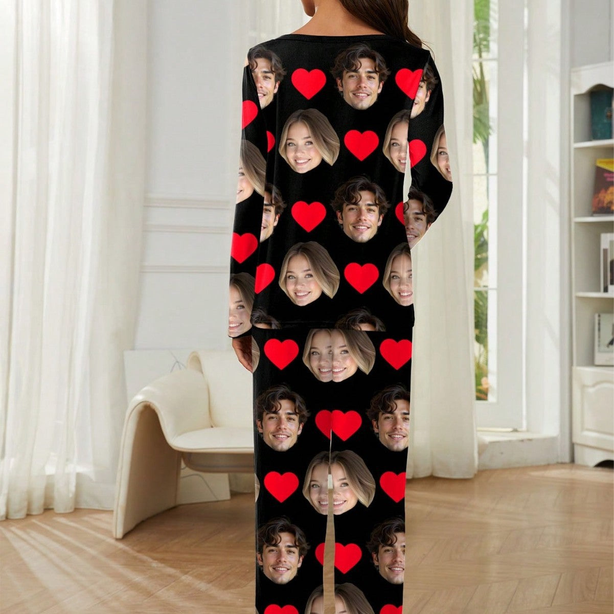 Personalized Women's Pajama Set — Custom Big Head Photo Sleepwear