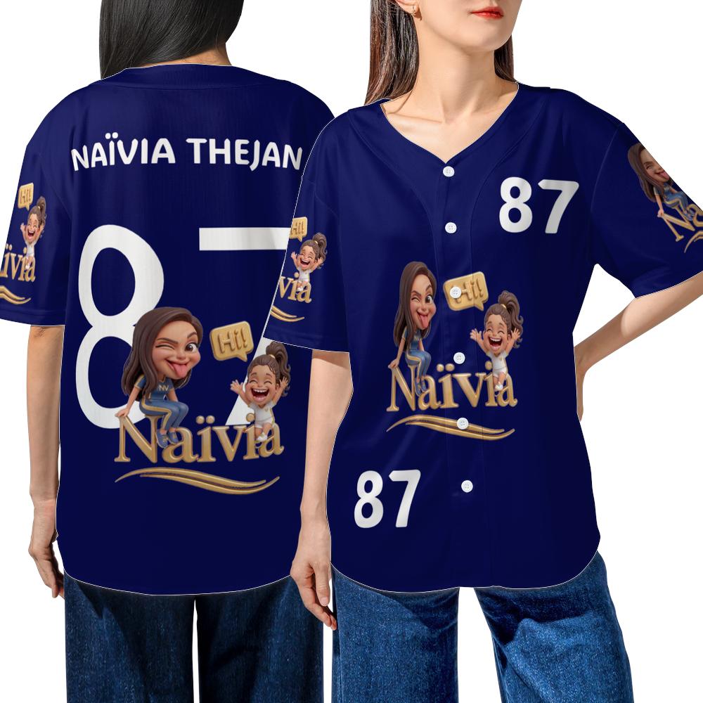 All-over Print Simple Baseball Jersey Without Piping