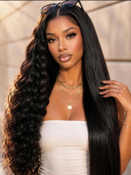 13x4 Bye Bye Slip Lace Frontal Wet & Wavy 2-in-1 Glueless Human Hair Wig