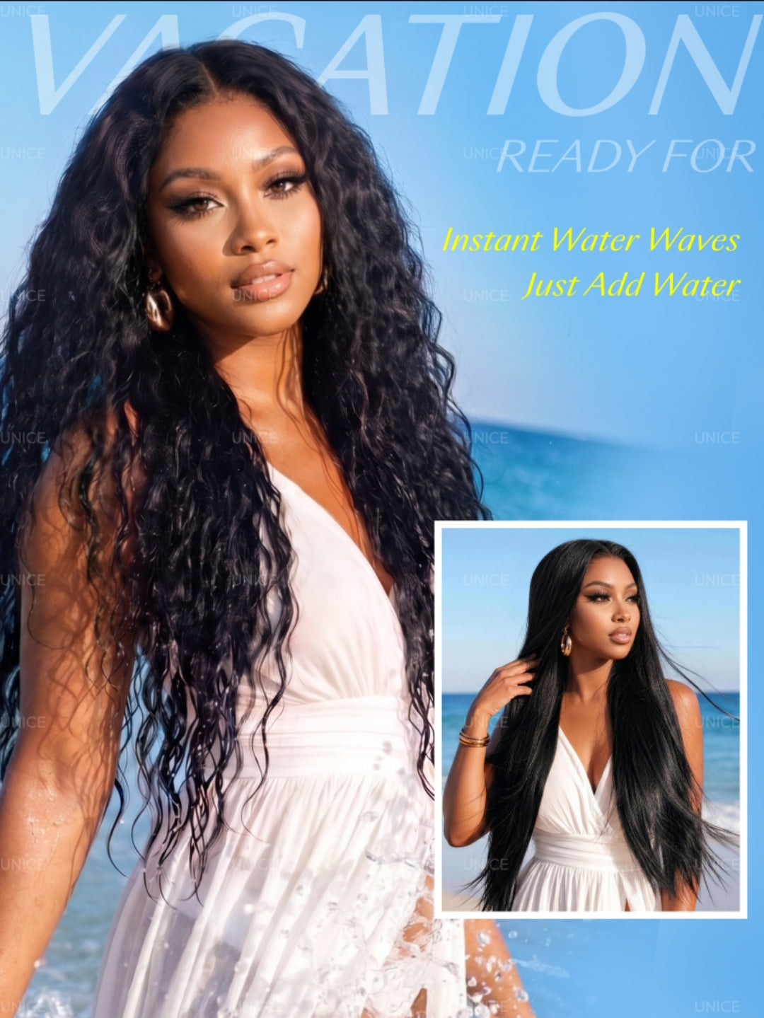 13x4 Bye Bye Slip Lace Frontal Wet & Wavy 2-in-1 Glueless Human Hair Wig