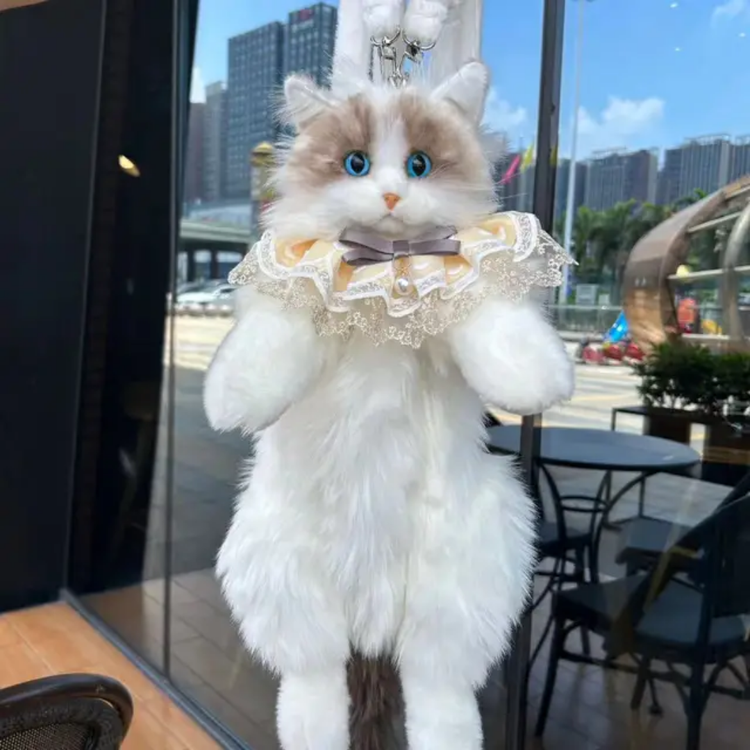 Cute Simulation Ragdoll Cat Backpack — Plush Soothing Doll