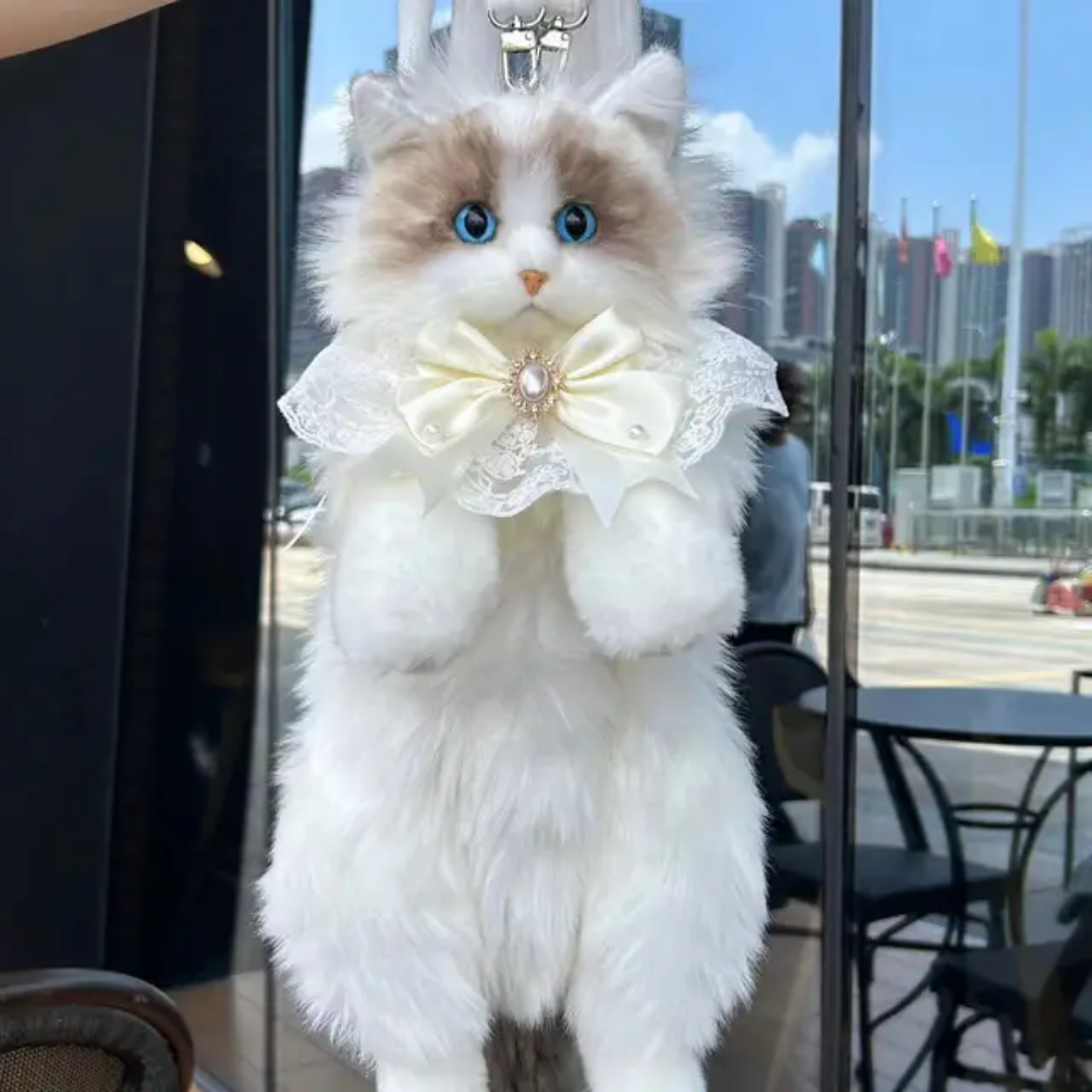 Cute Simulation Ragdoll Cat Backpack — Plush Soothing Doll