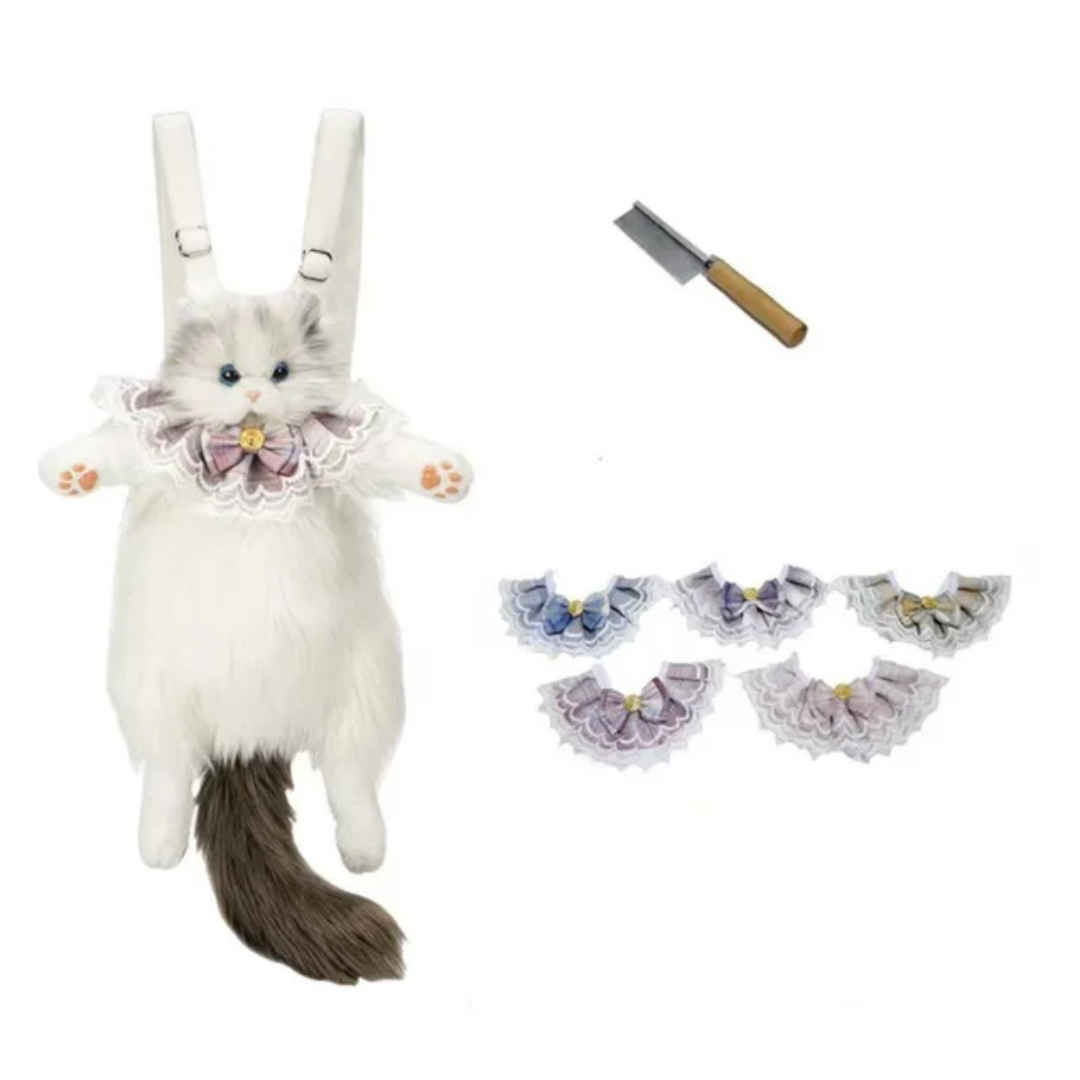 Cute Simulation Ragdoll Cat Backpack — Plush Soothing Doll