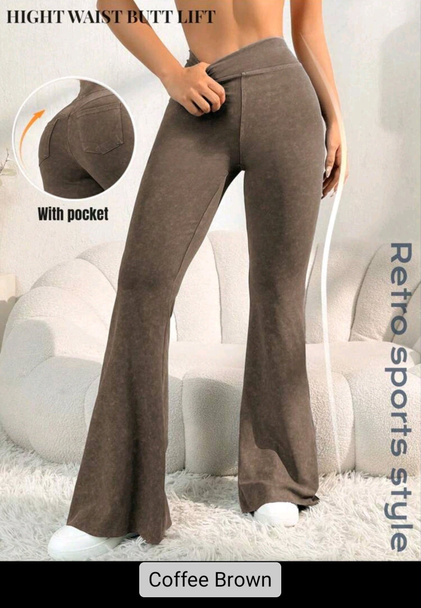 Women's High Waist Butt Lift Flare Pants