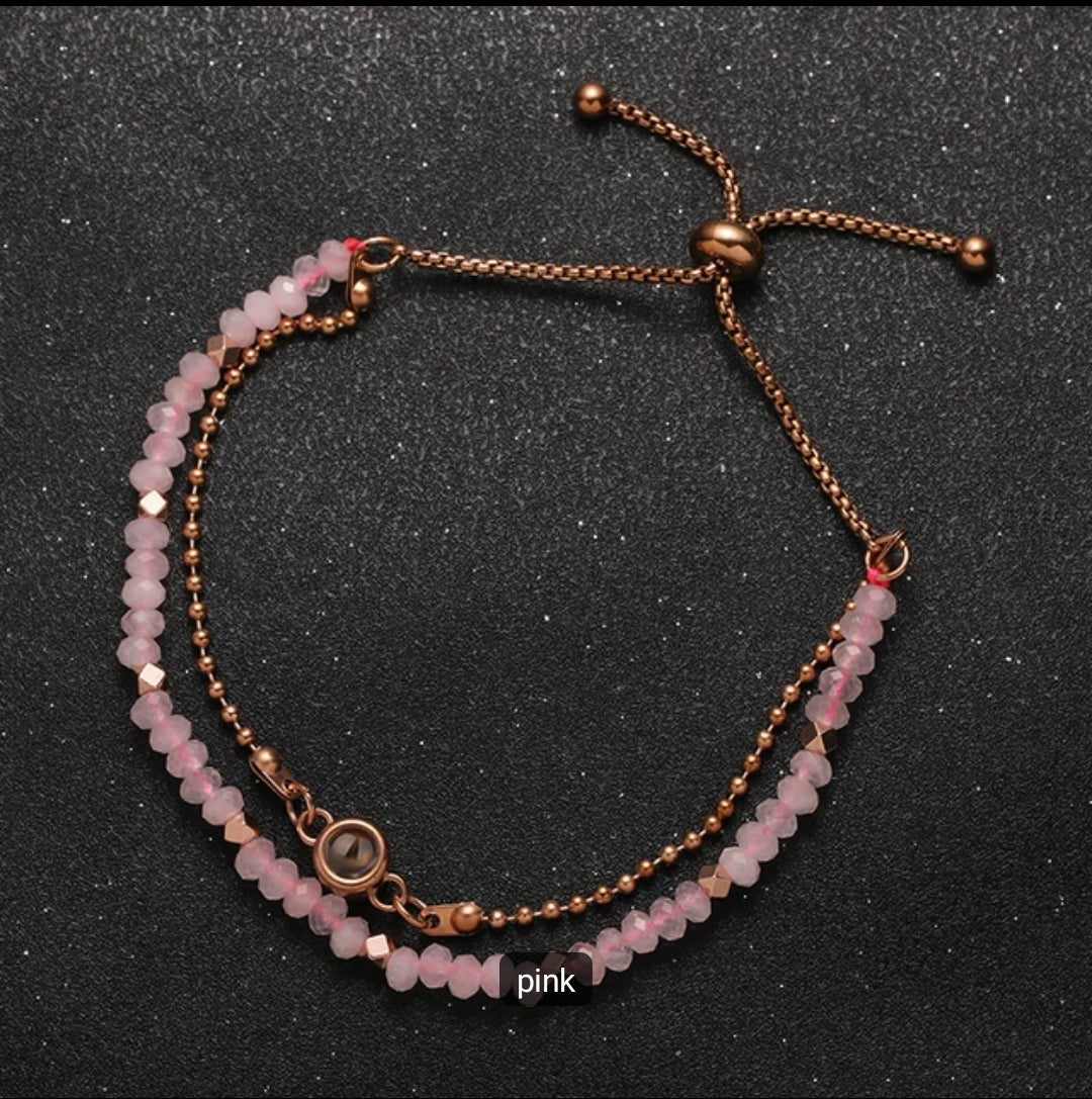 Personalized Crystal Photo Projection Bracelet