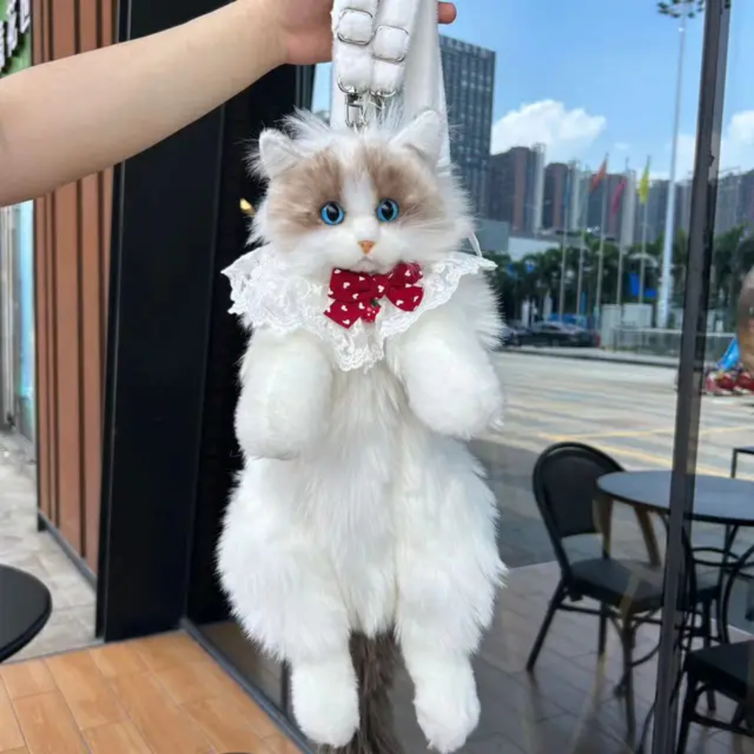 Cute Simulation Ragdoll Cat Backpack — Plush Soothing Doll