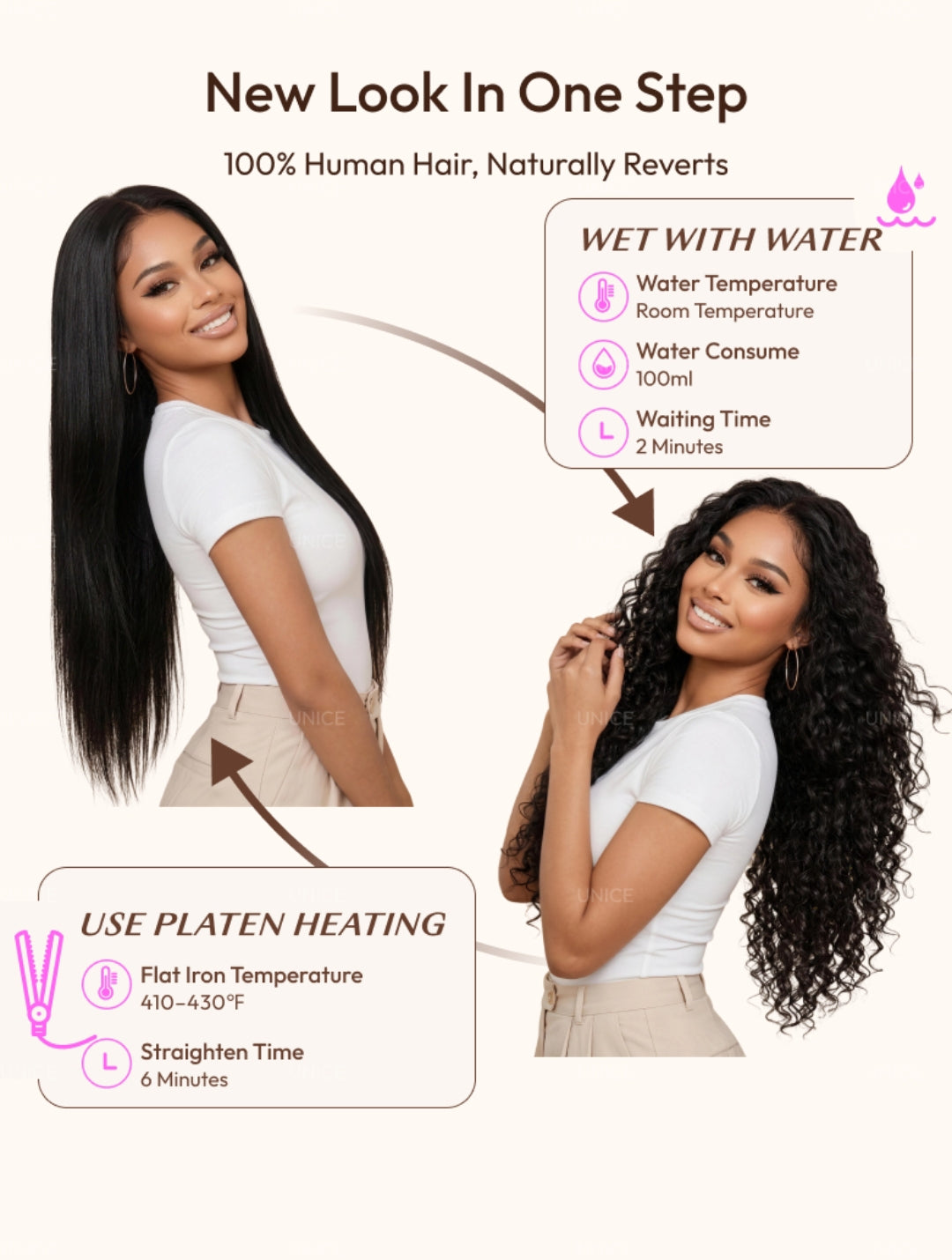 13x4 Bye Bye Slip Lace Frontal Wet & Wavy 2-in-1 Glueless Human Hair Wig