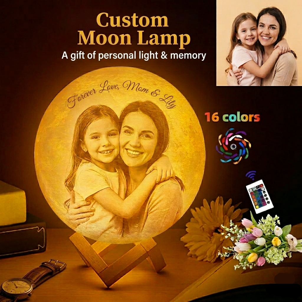 Personalized 3D Moon Lamp – A Gift Full of Love