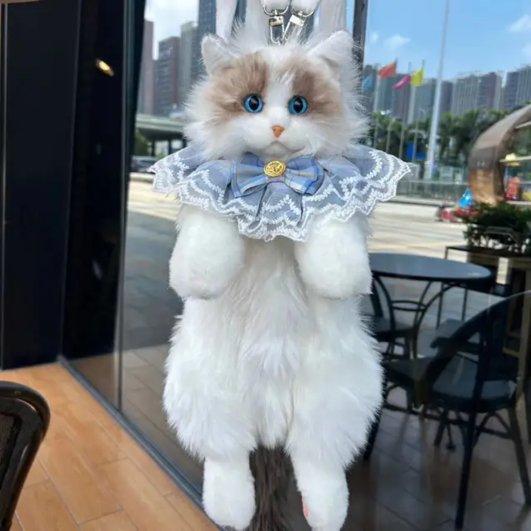 Cute Simulation Ragdoll Cat Backpack — Plush Soothing Doll