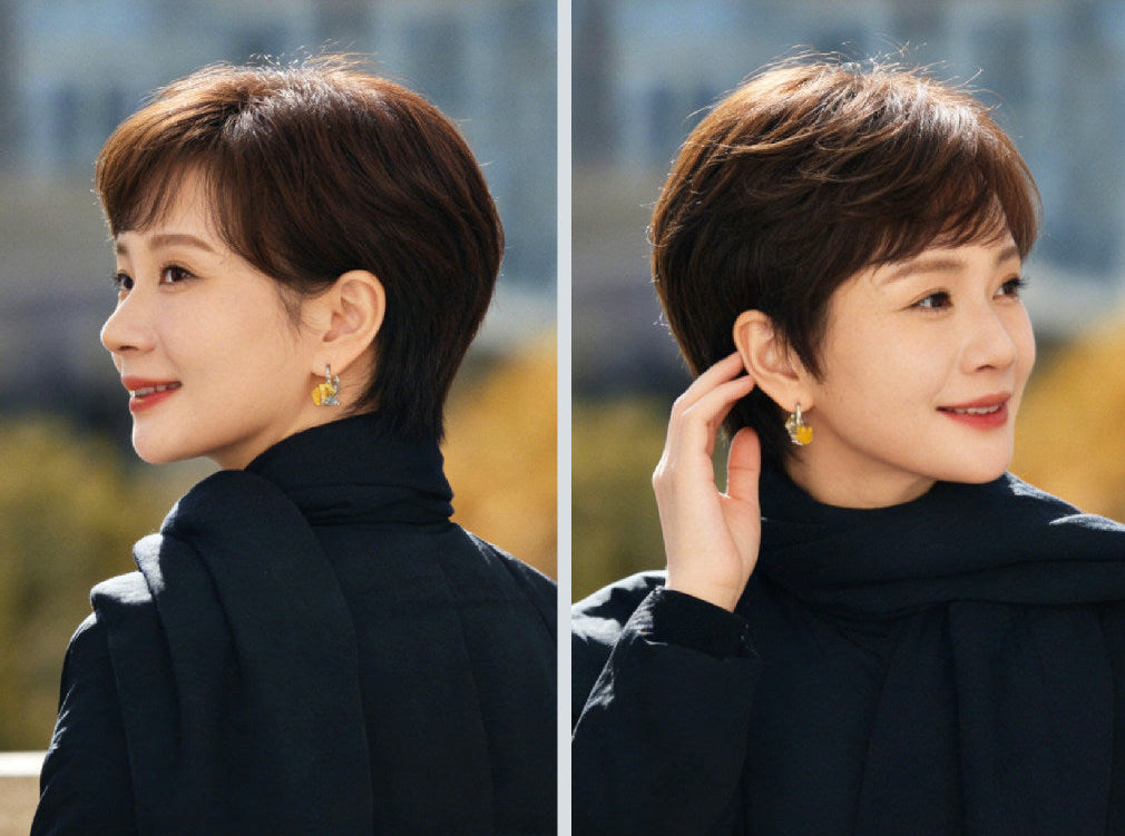 Short Natural Look Human Hair Wig | Breathable Lace | Glueless