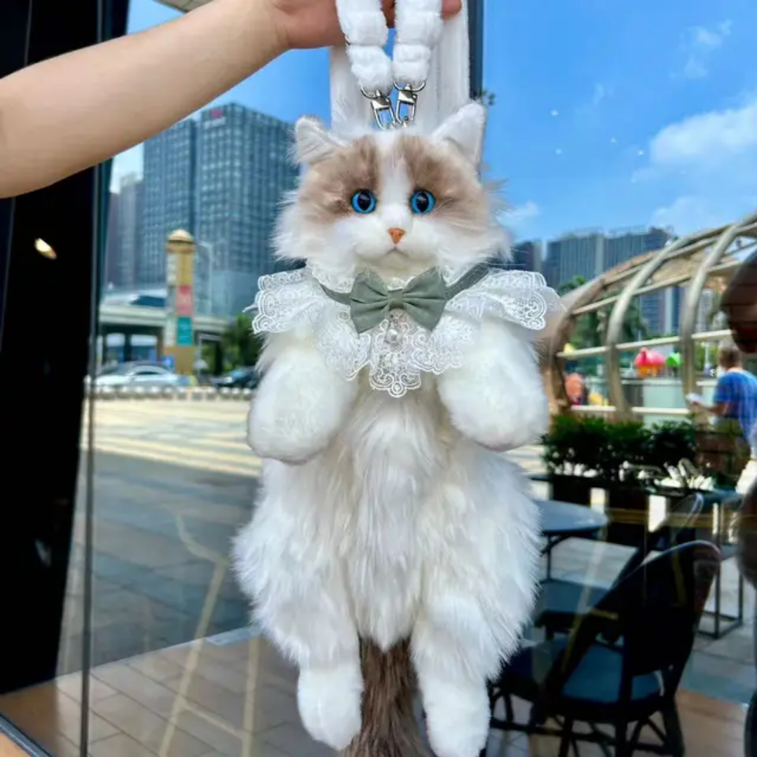 Cute Simulation Ragdoll Cat Backpack — Plush Soothing Doll