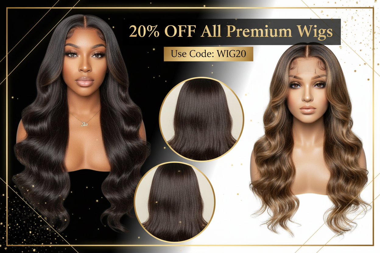 WIG20 Sale Banner with Blonde Wigs